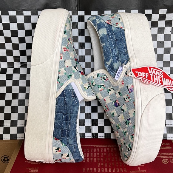 Vans Classic Slip On Platforms WMNS Woven Denim/Floral - Picture 12 of 16
